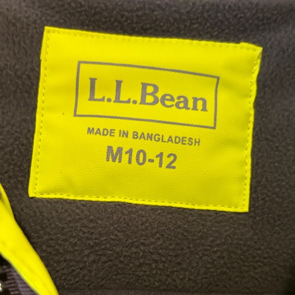 L.L. Bean Glacier Summit Waterproof Jacket. Vibrant Citron.  Size 10-12. - Picture 2 of 3